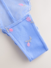 Blue Tulip Embroidered Thong - Image 6 of 7