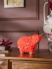 Neon Orange Hamish The Highland Cow Small Ornament - Image 1 of 3