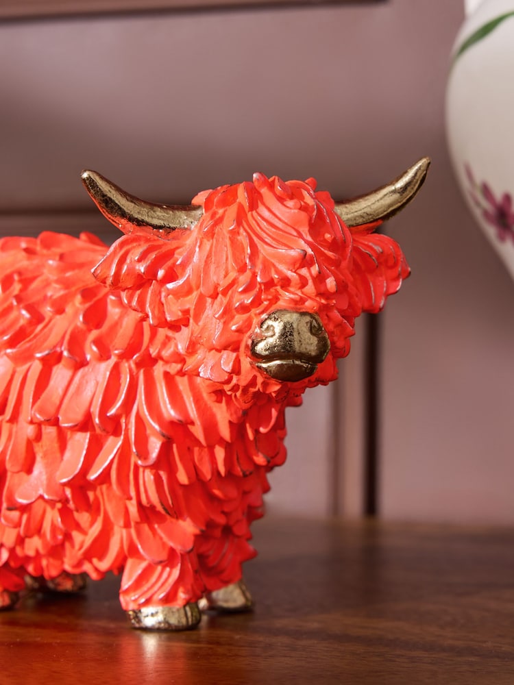 Neon Orange Hamish The Highland Cow Small Ornament - Image 2 of 3 Neon Orange Hamish The Highland Cow Small Ornament - Image 2 of 3