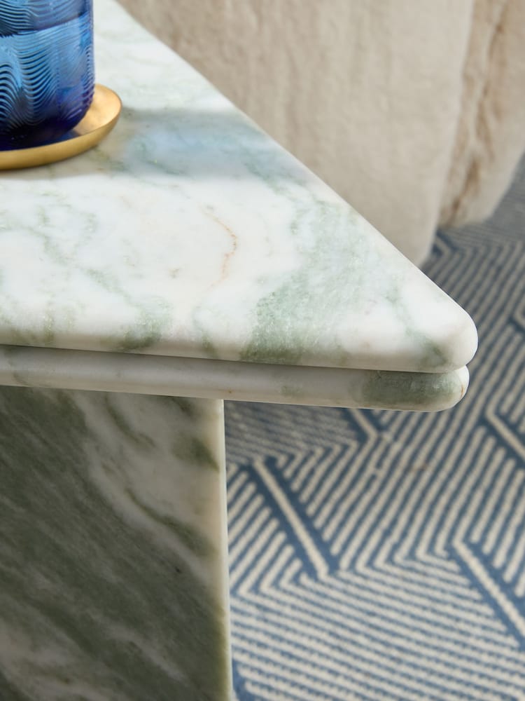 MADE.COM Light Green Marble Bria Side Table - Image 2 of 5