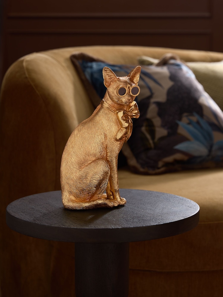 Gold Priscilla Cat Ornament - Image 1 of 3 Gold Priscilla Cat Ornament - Image 1 of 3