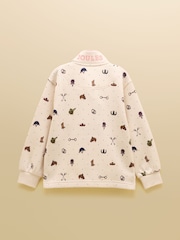 Joules Girls' Burnham Cream Funnel Neck Sweatshirt - Image 2 of 5