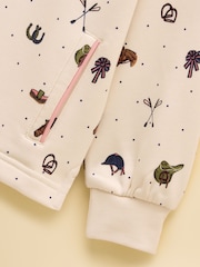 Joules Girls' Burnham Cream Funnel Neck Sweatshirt - Image 4 of 5