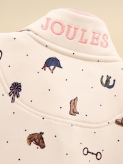 Joules Girls' Burnham Cream Funnel Neck Sweatshirt - Image 5 of 5