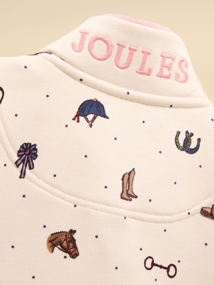 Joules Girls' Burnham Cream Funnel Neck Sweatshirt - Image 5 of 5
