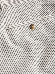 Ecru Archive Wool Rich Pleated Seersucker Texture Stripe Suit Trousers - Image 10 of 11