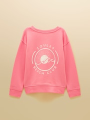 Joules Kids' Pink Crew Neck Sweatshirt And Shorts Set - Image 3 of 9