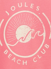 Joules Kids' Pink Crew Neck Sweatshirt And Shorts Set - Image 9 of 9