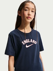 Nike Blue England Wordmark Graphic T-Shirt - Image 3 of 5
