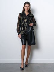 French Connection Black Roshene Sequin Shirt - Image 5 of 6
