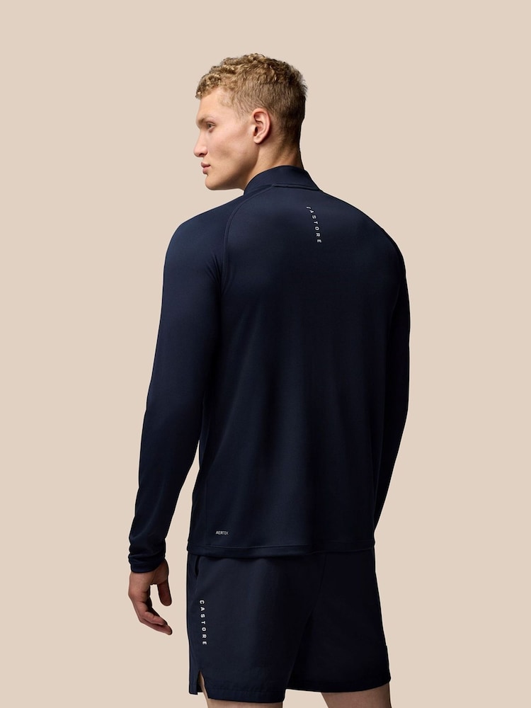 Castore Light Blue Adapt Training 1/4 Zip Top - Image 2 of 3 Castore Light Blue Adapt Training 1/4 Zip Top - Image 2 of 3