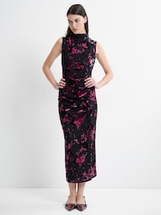 French Connection Pink Idina Burnout Dress - Image 1 of 4