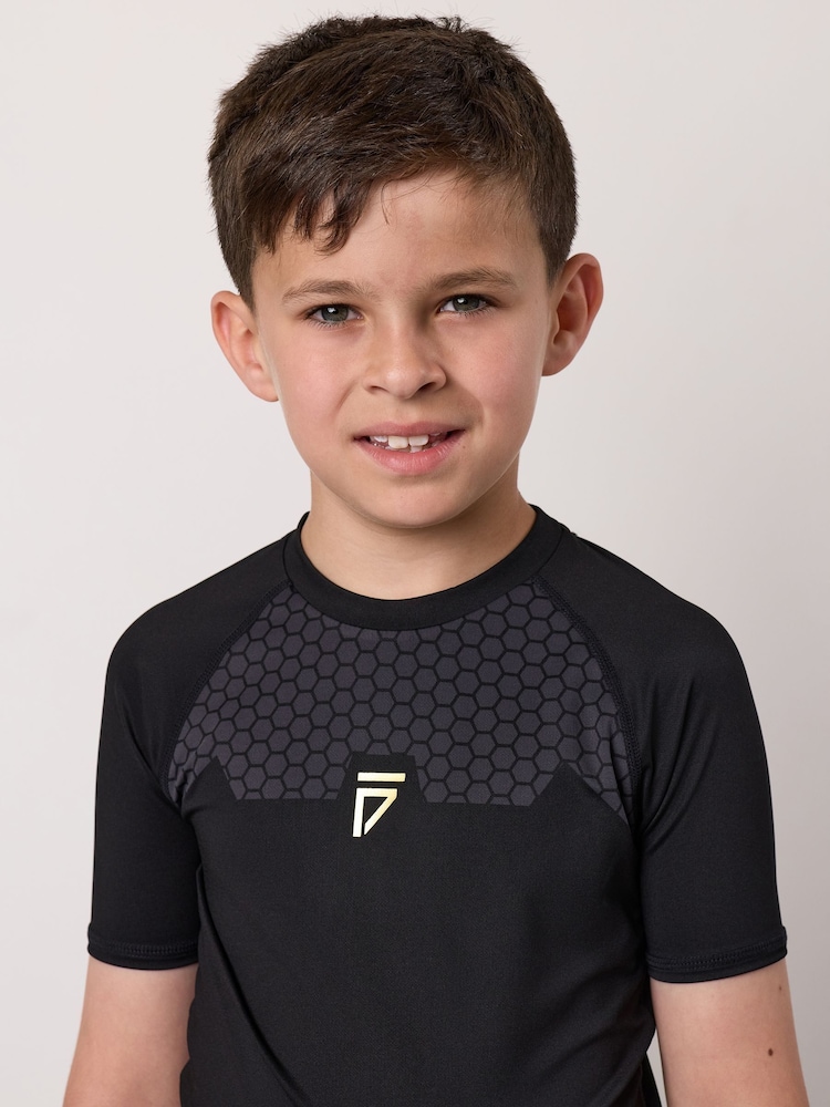 Gym King Black Kids Combat Short Sleeve Rash Guard - Image 4 of 4 Gym King Black Kids Combat Short Sleeve Rash Guard - Image 4 of 4