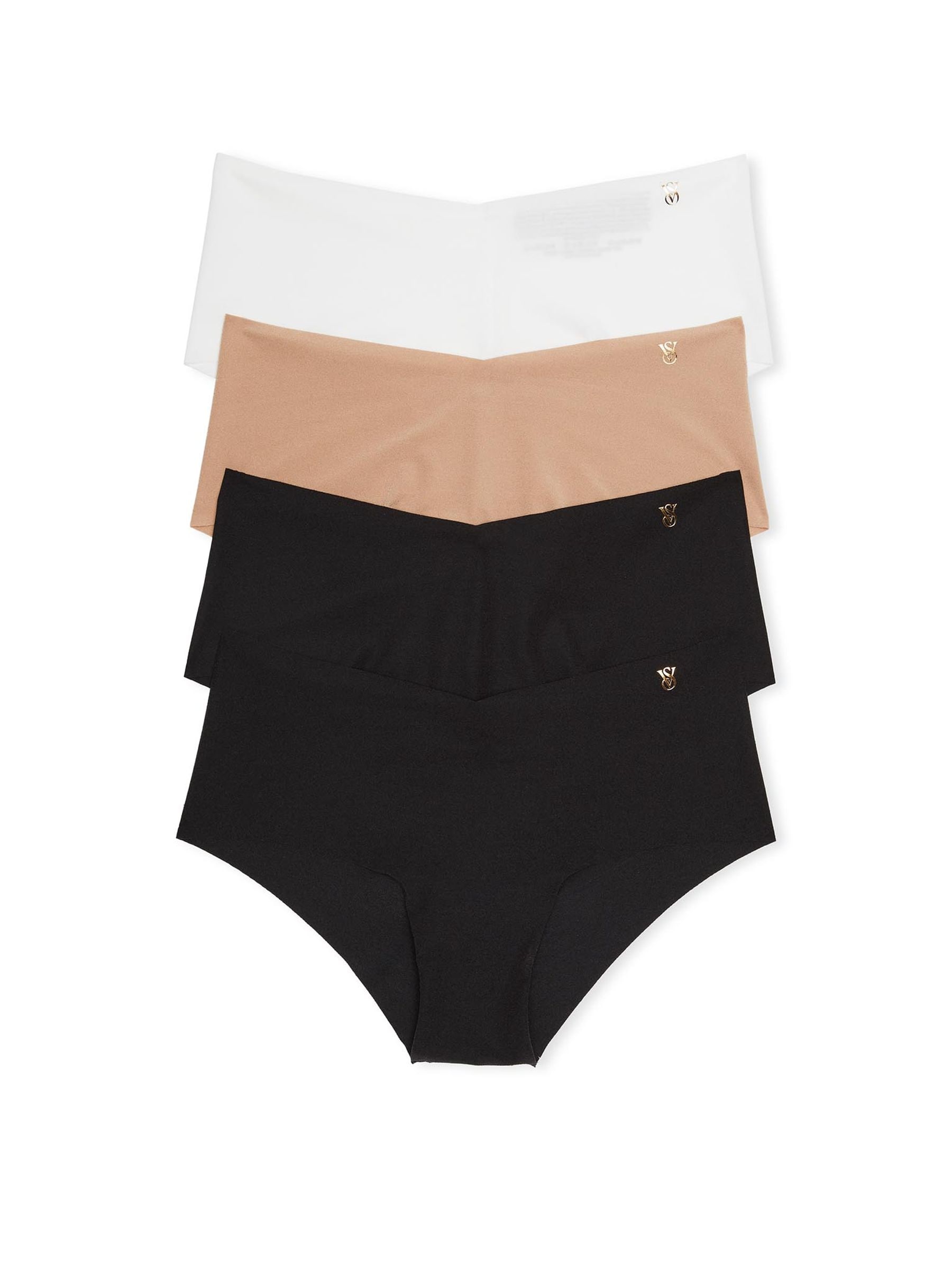 Victoria's Secret Black/Nude/White Cheeky 4 Pack Knickers