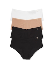 Victoria's Secret Black/Nude/White Cheeky 4 Pack Knickers - Image 1 of 2