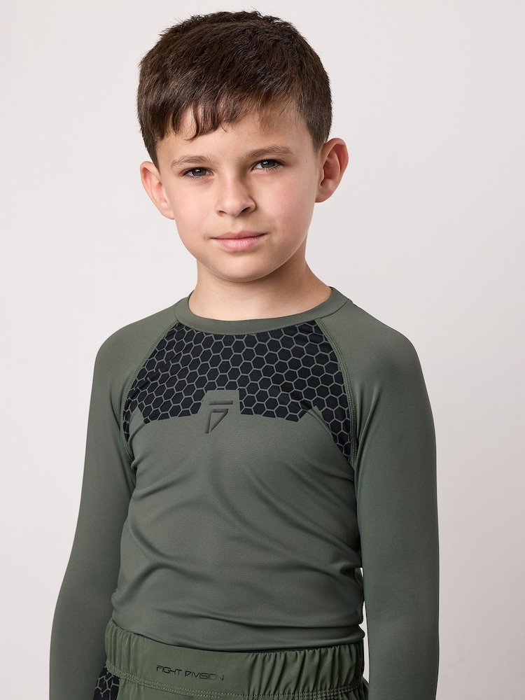 Gym King Green Kids Combat Long Sleeve Rash Guard - Image 4 of 4