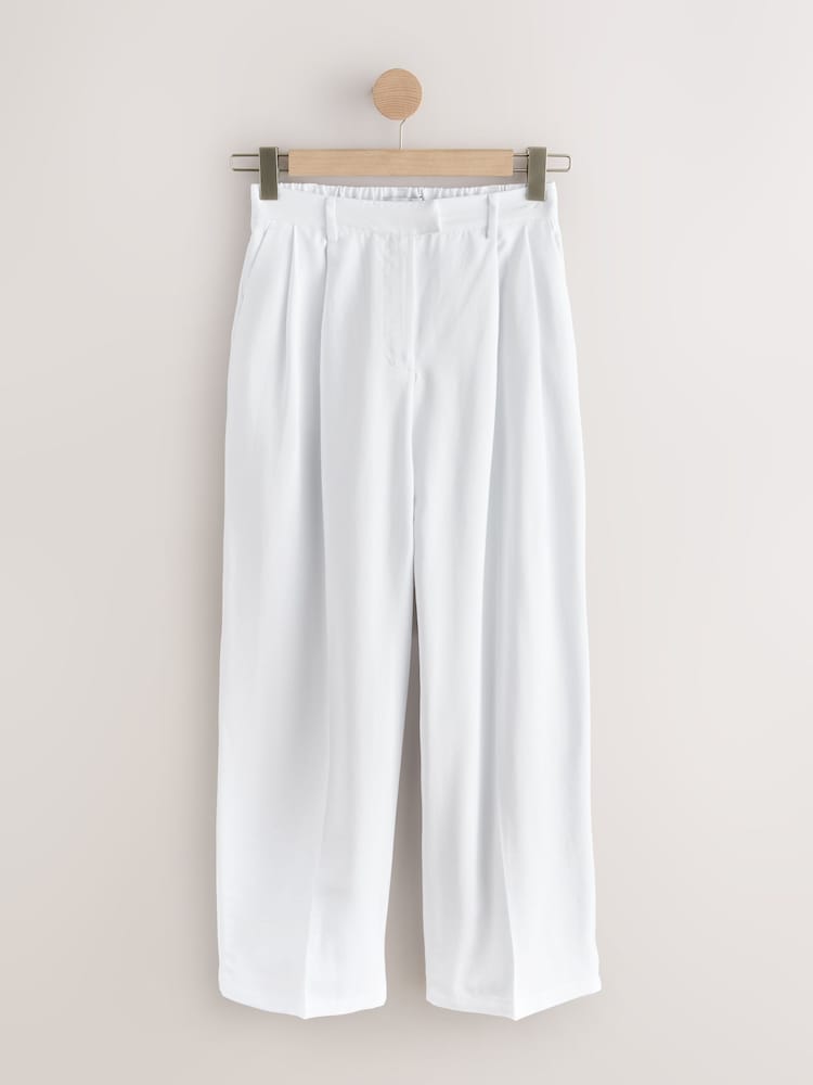 White Wide Leg Trousers - Image 1 of 3 White Wide Leg Trousers - Image 1 of 3