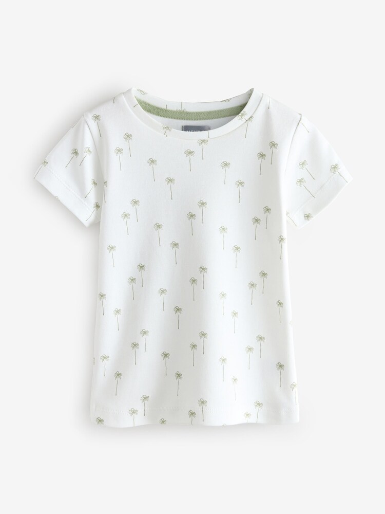 Light Blue Short Sleeve Palm Tree Print T-Shirt - Image 1 of 1