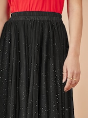 Yumi Black Sparkle Mesh Tulle Skirt - Image 3 of 4