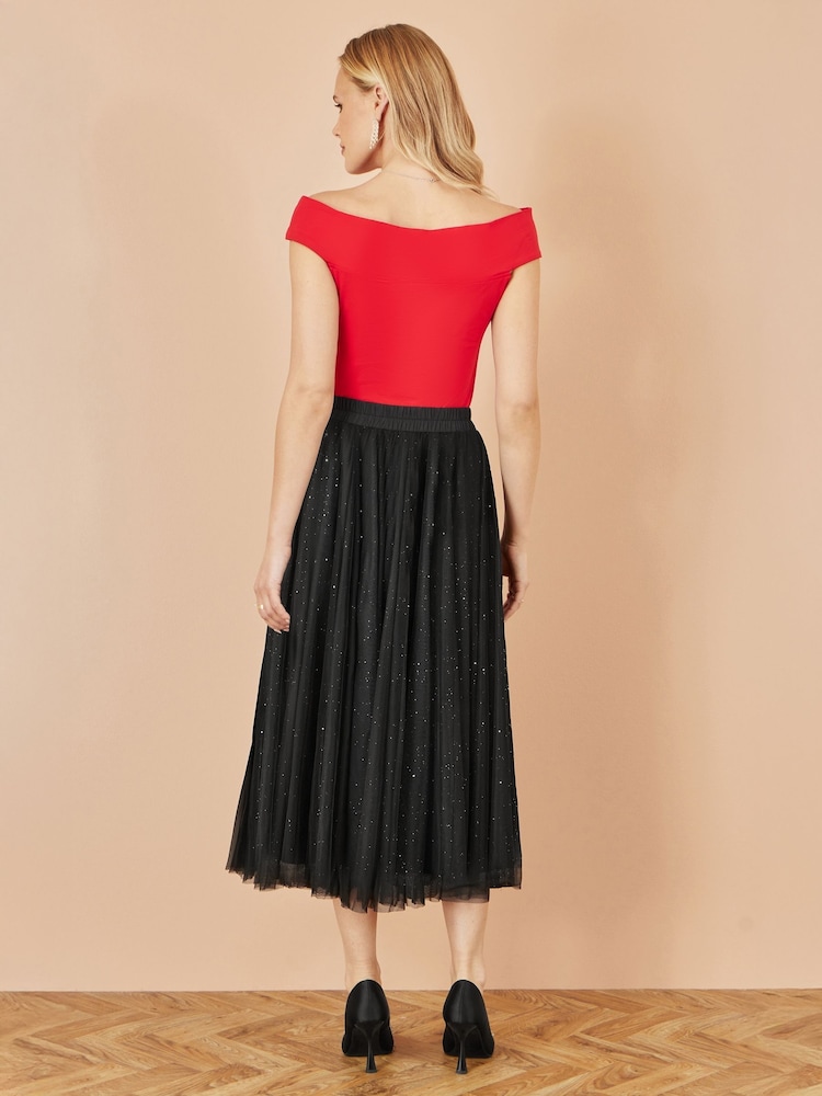 Yumi Black Sparkle Mesh Tulle Skirt - Image 4 of 4 Yumi Black Sparkle Mesh Tulle Skirt - Image 4 of 4