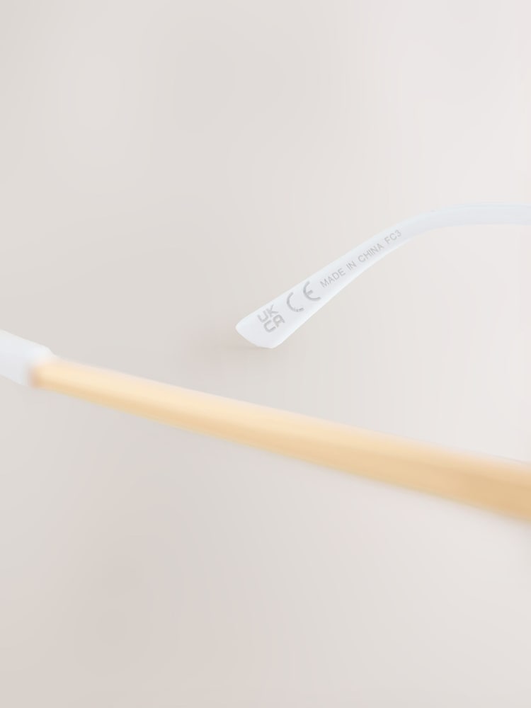 Alb - Bridal Cat Eye Sunglasses - Imaginea 6 din 6