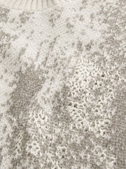 Hollister Cream Crew Neck Pattern Stitch Knitted Jumper - Image 4 of 4