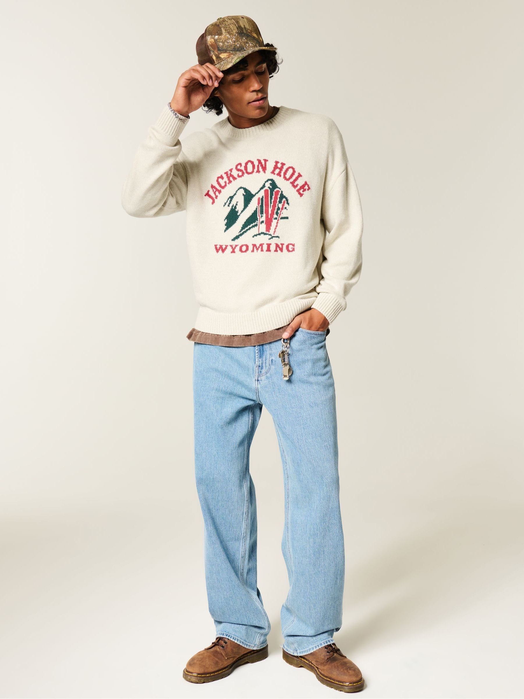 Buy Hollister Cream Crew Neck Apres Ski Sweatshirt from Next USA
