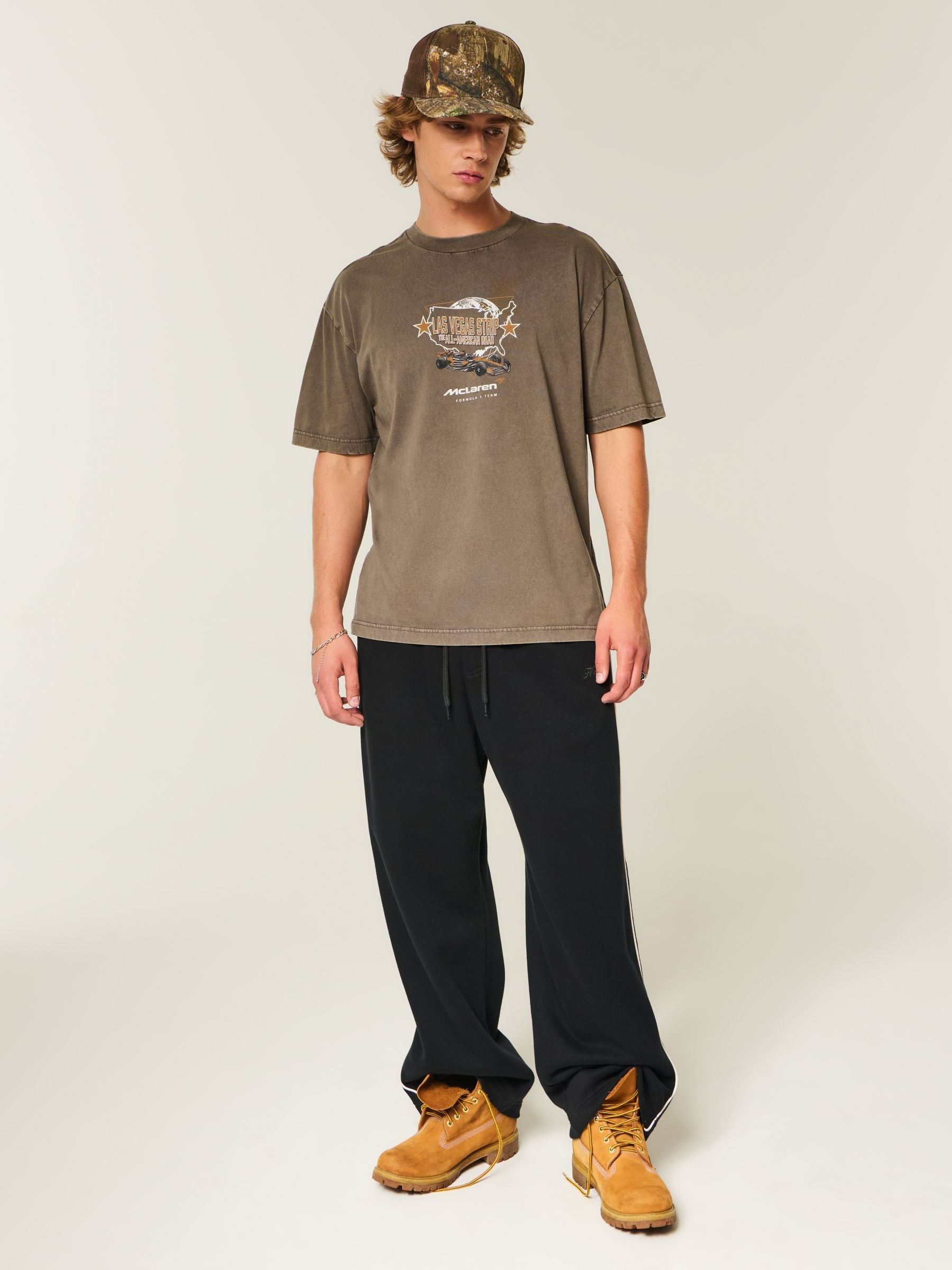 Buy Hollister Brown McLaren Boxy Back Print Graphic Short Sleeve T