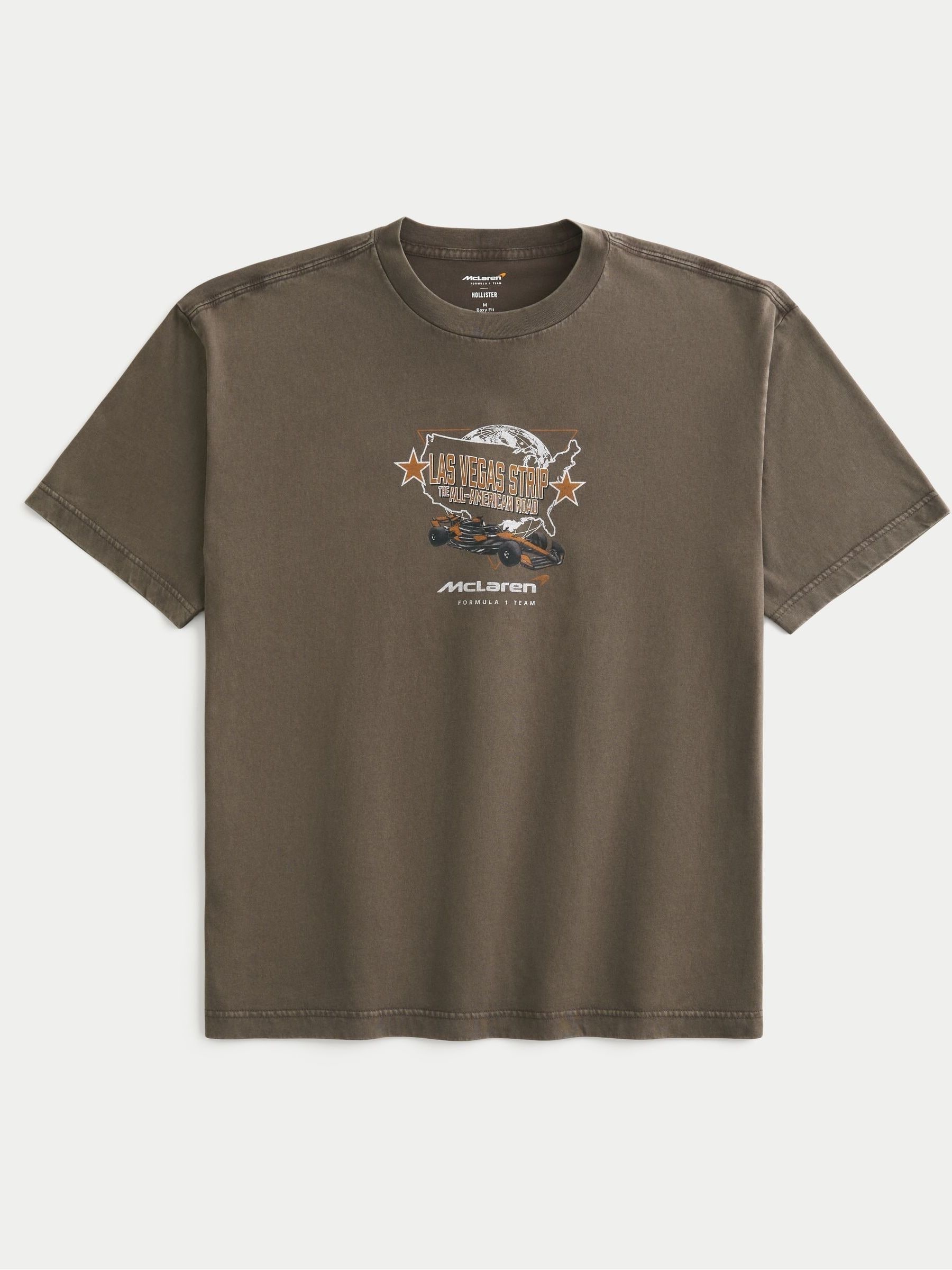 Buy Hollister Brown McLaren Boxy Back Print Graphic Short Sleeve T