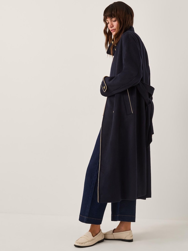Monsoon Blue Harriet Funnel Doubled Breasted Coat - Image 1 of 4