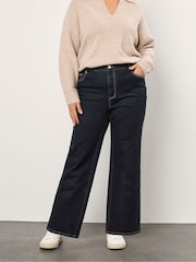 Evans Premium Wide Leg Black Jeans - Image 1 of 5