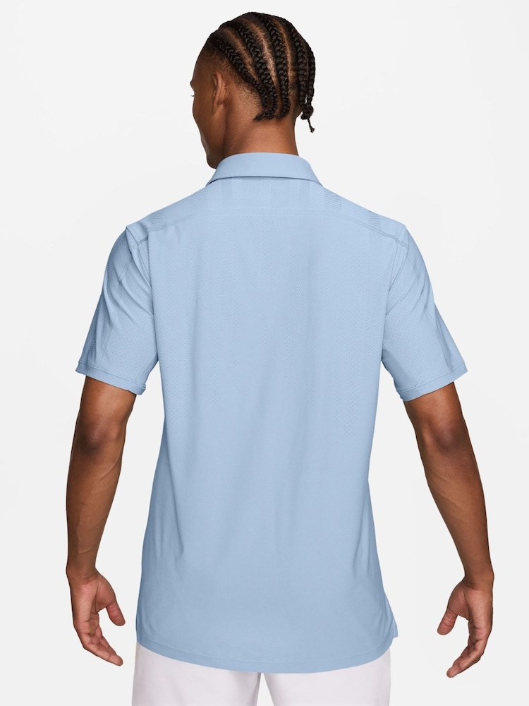 Nike Blue Dri-FIT Tailored Performance Golf Polo Shirt - Image 2 of 3 Nike Blue Dri-FIT Tailored Performance Golf Polo Shirt - Image 2 of 3