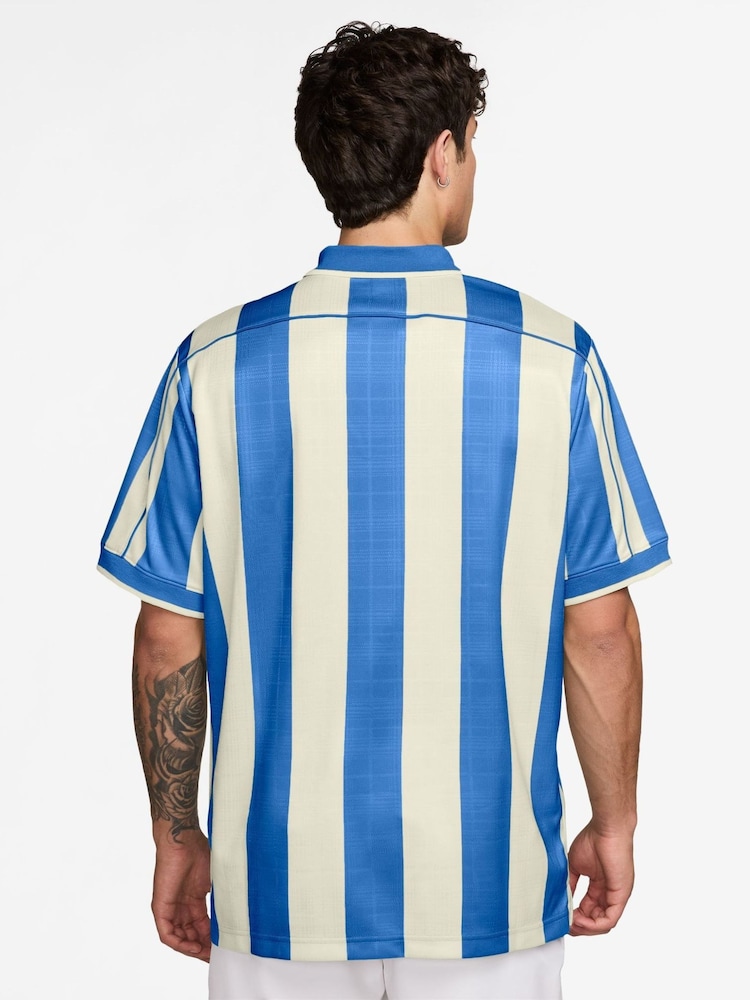 Nike Blue Fairway Fresh Stripe Golf Loose Fit Polo Shirt - Image 2 of 3