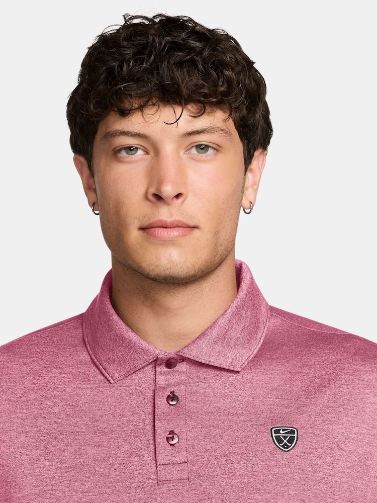 Nike Pink Dri-FIT PAR5 Golf Heather Polo Shirt - Image 3 of 3