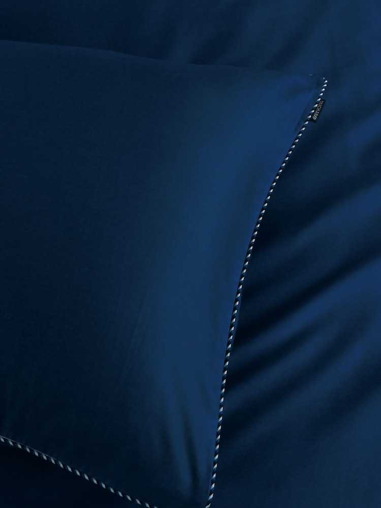Duchamp Twilight Blue Premium Cotton Sateen Piped Edge Duvet Set - Image 2 of 2 Duchamp Twilight Blue Premium Cotton Sateen Piped Edge Duvet Set - Image 2 of 2