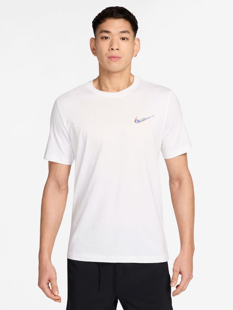 Nike White Thermal Training T-Shirt - Image 1 of 3 Nike White Thermal Training T-Shirt - Image 1 of 3