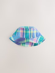 Blue Madras Check Reversible Bucket Hat - Image 1 of 5