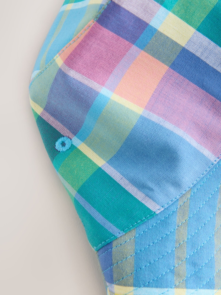 Blue Madras Check Reversible Bucket Hat - Image 5 of 5