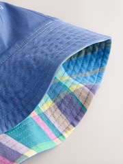 Plava Madras Karirana šara - Nosivo obostrano Bucket Šeširi - Slika 6 od 6