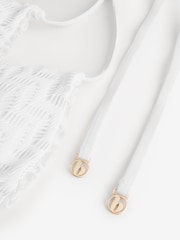 B by Ted Baker Cream Crochet Plunge Swimsuit with Tummy Control - Image 5 of 5