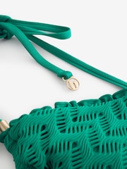 B by Ted Baker Grön Virkad Tri Bikinitopp - Bild 8 av 8