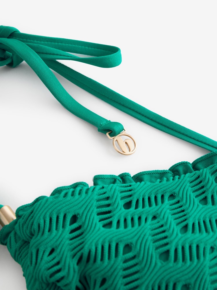 B by Ted Baker Grön Virkad Tri Bikinitopp - Bild 8 av 8