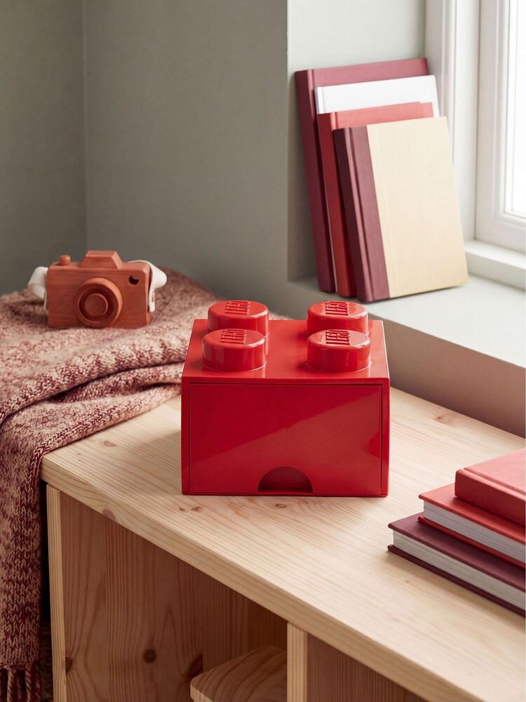 Lego Bright Red Drawer 4 Brick - Image 4 of 4