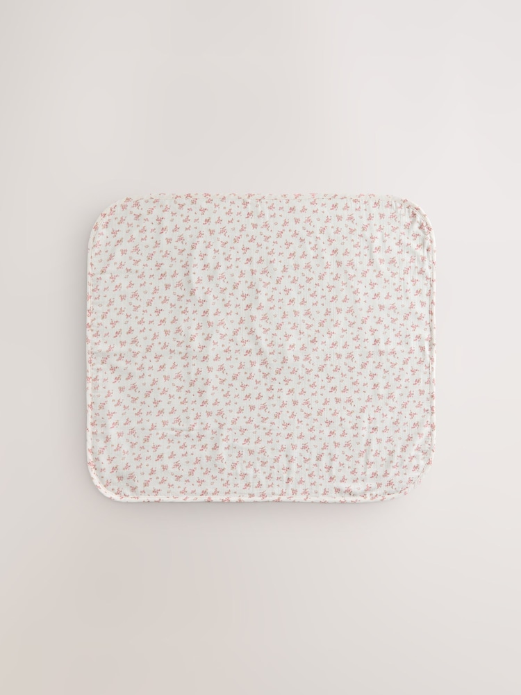 Pink Ditsy Floral Cotton Baby Muslin Blanket - Image 2 of 7