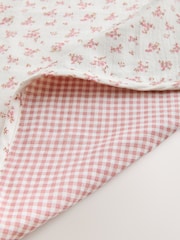 Pink Ditsy Floral Cotton Baby Muslin Blanket - Image 5 of 7
