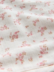 Pink Ditsy Floral Cotton Baby Muslin Blanket - Image 6 of 7