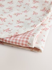 Pink Ditsy Floral Cotton Baby Muslin Blanket - Image 7 of 7