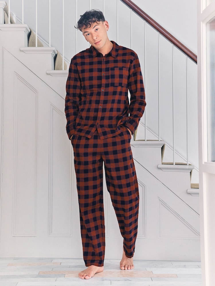 Chelsea Peers Blue Checked Long Pyjamas Set - Image 1 of 7 Chelsea Peers Blue Checked Long Pyjamas Set - Image 1 of 7