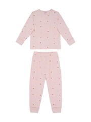Chelsea Peers Pink Mini Mushroom Print Long Pyjamas Set - Image 1 of 3