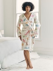 Chelsea Peers White Fleece Dinosaur Print Dressing Gown - Image 1 of 5